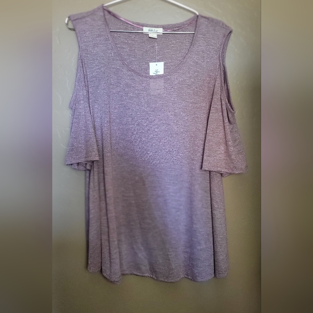 Style & Co Pale Raspberry Cold-Shoulder Knit Top NWT